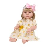 Bebê Reborn Menina Loira Realista Enxoval Completo 20 Itens
