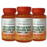 Kit 3 Própolis Verde Extrato 50%+vitamina C+zinco+d 60 Cáps