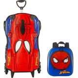 Kit Mochila Rodas Escolar Homem Aranha Lancheira 3d Meninos