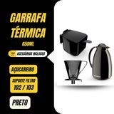 Kit Garrafa Termica Cores Café Pratico Açucareiro Suporte