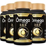 Kit 4 Omega 3 6 9 60cap Peixe Linhaça Borragem Hf Suplements