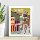 Quadro Poster Salvador - Bahia 45x34cm - Com Vidro