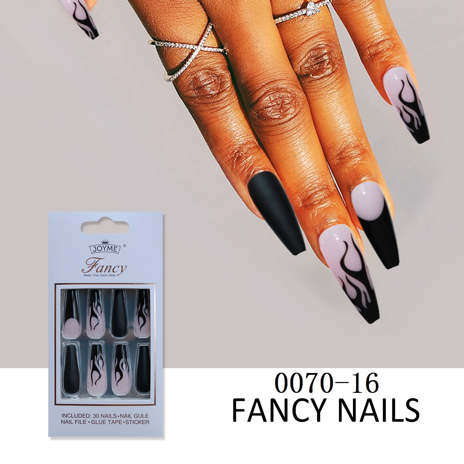 Unhas Falsas Siahyg Handmade Nail, 30 Unidades/conjuntos, Design Elegante