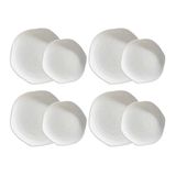 Conjunto Pratos Raso Sobremesa Cerâmica Orion Branco 8pçs