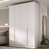 Guarda-Roupa 4 Portas 2 Gavetas Logan Mambel Branco/Olmo