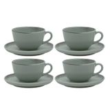 Jogo Xicaras De Chá Café Pires 4pcs 200ml Cerâmica Oxford