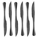 Conjunto Com 06 Facas Para Churrasco Positano Preto 23cm 1278 - Lyor