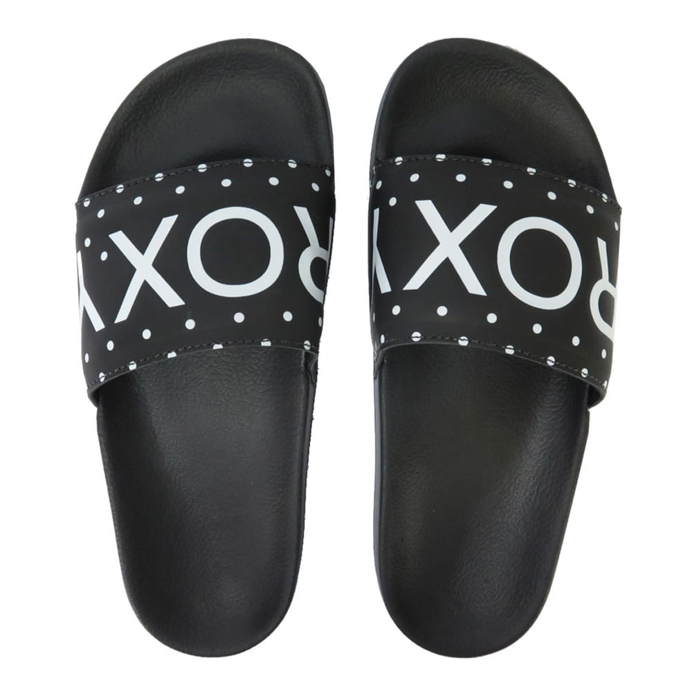 Chinelo Feminino Roxy Slippy Ii Preto E Branco