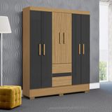 Guarda Roupa Casal 6 Portas 2 Gavetas Com Pés Coimbra Aramóveis