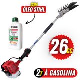 Mão Mecânica De Derriçar Café Nakashi Robusta E Resistente Com Motor Mitsubishi Tu26 Haste De 110cm E Garra Dupla Pro 2 + Óleo Castrol Stihl 500ml