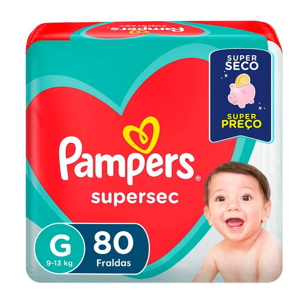 Fralda Pampers Descartável Supersec Jumbo 80 Unidades G