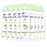 Kit 9 Desodorantes Aerosol Dove Go Fresh Pepino E Chá Verde 150ml