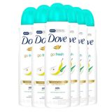 Kit 6 Desodorantes Aerosol Dove Go Fresh Pera E Aloe Vera 150ml