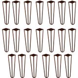 Kit 20 Pés De Metal 30 Cm Hairpin Legs Mesa De Canto Rack E Puffs Bronze