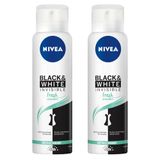 Kit Desodorante Aerosol Nivea Invisible Black &amp; White Fresh 150ml - 2 Unidades