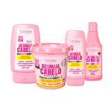 Kit Desmaia Cabelo Shampoo Condicionador Leave, Máscara 350g