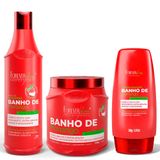 Kit Banho De Verniz Morango Brilho Profissional Forever Liss