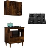 Kit Balcão Cooktop Itatiaia 4 Bocas E Armario Aereo
