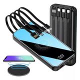 Carregador Bateria Extra Power Bank 10000mah 4 Cabos +