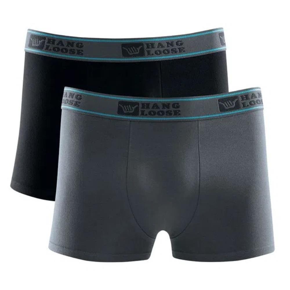 Kit 2 Cuecas Boxer Cotton Hang Loose - Preto - Gg