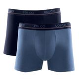 Kit 2 Cuecas Boxer Cotton Colcci - Azul Marinho - P