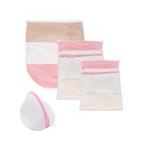 Kit Conjunto 3 Sacos Para Lavar Roupas Papa Bolinhas 1p 1m 1g 1 Saco Para Sutiã Ordene Branco