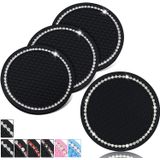 4 Pack Bling Car Cup Coaster, Universal Bling Car Interior Accessories, Rhinestone Anti Slip Coasters 2.75 Polegadas, Car Bling For Women, B