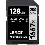 Cartão Lexar Pro Sdxc 1667x, 128gb 250mb/s