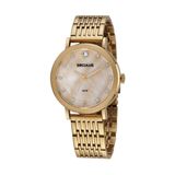 Relógio Seculus Feminino Madrepérola Aço Dourado 3,8cm