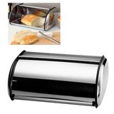 Porta Pão Em Aço Inox Armazenador Pães Line 35cm