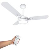 Ventilador De Teto Valen Led Branco 127v Com Controle Ventex