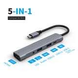 5 Em 1 Usb-c Tipo C Para 4k Hdmi 3,5 Mm Usb C Para Usb 3.0/2.0 6