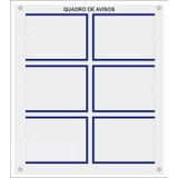 Quadro De Aviso E Gestão Com 6 Displays H A4 Acrílico Azul