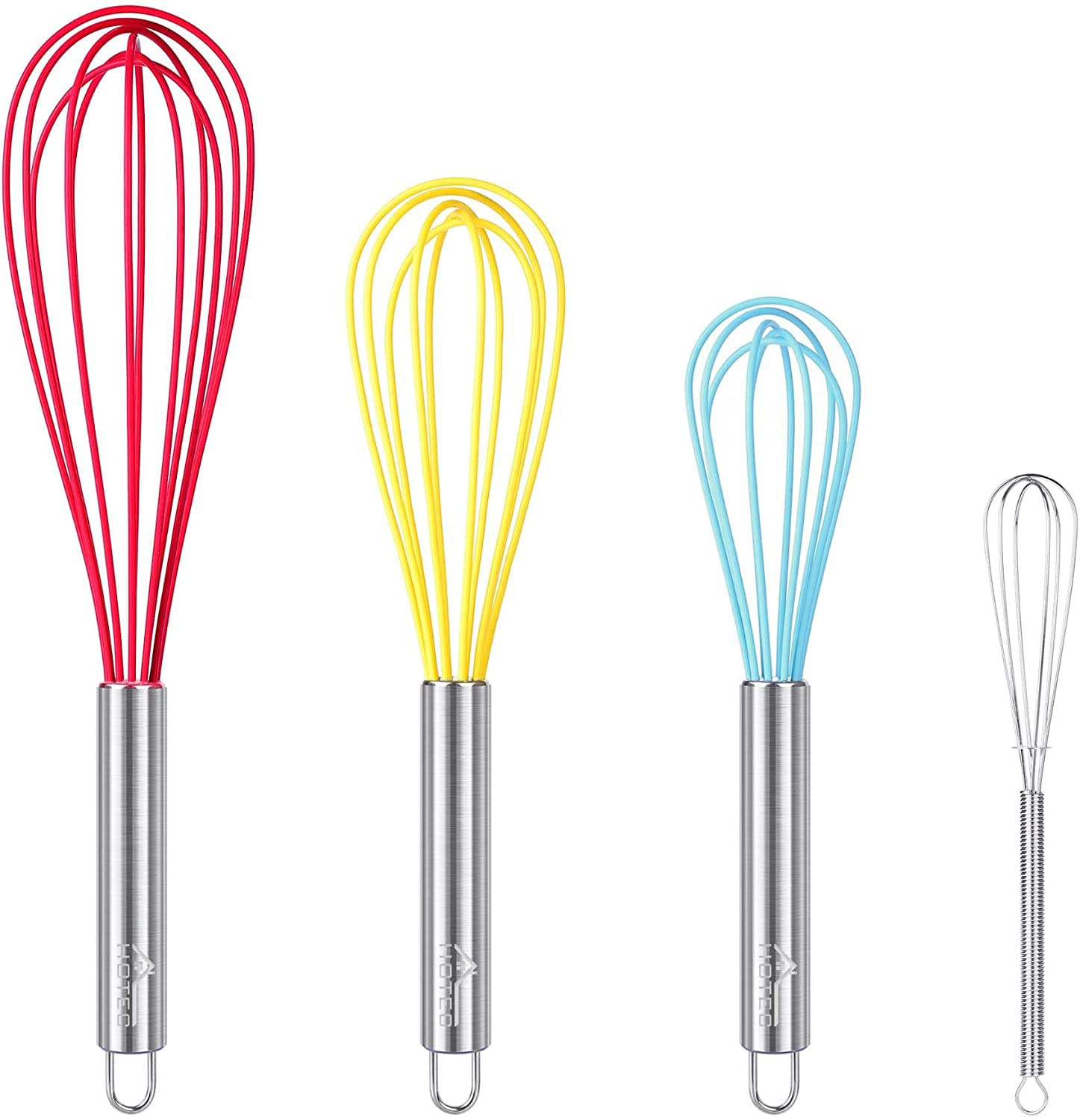 Whisks De Silicone Para Cozinhar 4 Peças Pacote De Balão Fio De Fio De Ovo Batedor De Leite Frother Cozinha Utensílios Utensílios De Cozinh