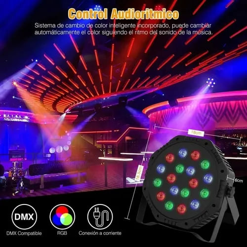 Led Rgb Projector 18 Rgb Luz Ao Ritmo Da Música