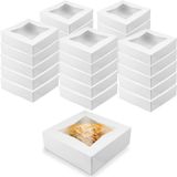 Caixas De Padaria O&#39;creme White Com Janela 8x8x2.5 Em, 25 Pacotes, Tortas De Exibição, Pastéis, Cupcakes E Biscoitos  Caixas De Bolo De Jan