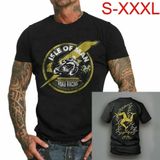Moda, Ilha De Man Clássico Biker T-shirt, Classe De Dupla Face