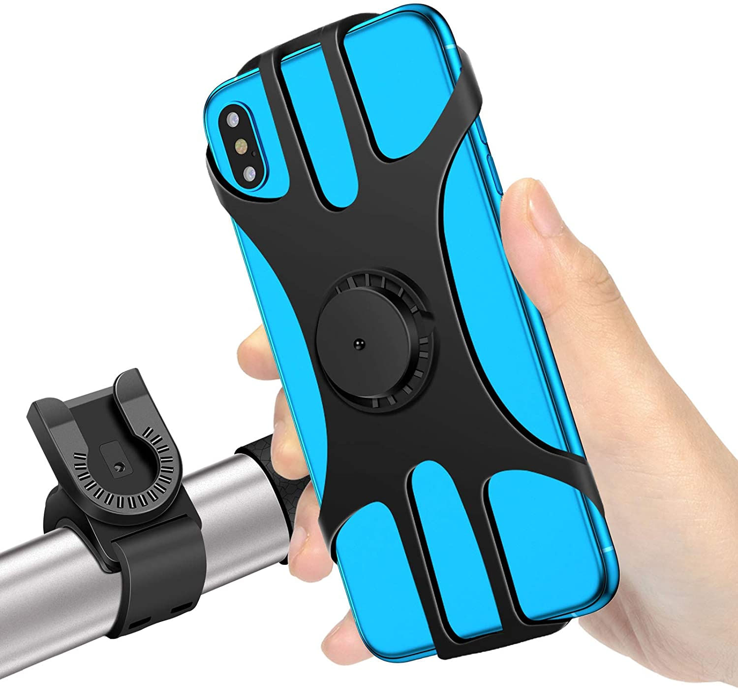 Suporte De Celular De Bicicleta, Moto Universal E Montagem De Bicicleta, Engrossamento De Silicone, 360° Rotativo, Bicicleta Removível E Mon