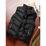 M Letter Patch Zip Up Colete Acolchoado