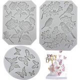 3 Moldes De Silicona Para Fondant, Fondant, Gelatina, Arcilla Polimérica, Jabón, Manualidades, Proyectos De Bricolaje Y Decoración De Tartas