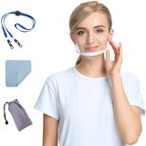 10 Peças Viseiras Proteções Mulher Homem Transparente Mostrar Sorriso + 1 Saco De Armazenamento + 1 Corda Anti-perda + 1 Pano De Limpeza D-0
