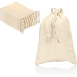 12 X Sacos De Tecido De Algodão Com Cordão, Sacos De Tecido Reutilizáveis Com Cordão, Não Impressos, Ideais Para Pintura, Oeko-tex® Standard