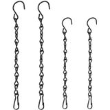 4pcs Black Metal Hanging Chains Para Alimentadores De Aves, Plantadores, Lanternas, Outdoor, Sinos De Vento, Jardim De Vasos De Flores