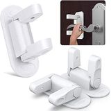 3 Pcs Fechadura Da Alavanca Da Porta Branca  Travas De Segurança Infantil, Armário De Prova De Bebê Autoadesivo, Armário, Janela, Gaveta E