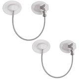 Geladeira Bloqueia 2pcs Freezer Bloqueia 18cm / 7inch 304 Cabo De Aço Inoxidável Geladeira Bloqueio Janela Fechaduras Forte 3m Adesivo Sem S