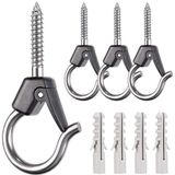 Pacote De 4 Q-hanger, Ganchos De Teto De Suporte De Parede Para Plantas Penduradas Luzes Ganchos Fácil Liberação Fio Ao Ar Livre, Luzes De F