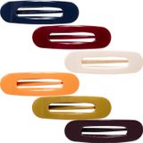 6 Pcs Mulheres Lado Slide Flat Oval Clip Styling Plastic Comfortable Hold Strong Grip No Slip Beauty Accessory Girls Pin Jaw Claw Clamp Clip