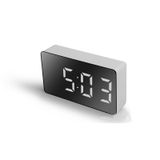 Multifuncional Espelho Relógio Led Digital Alarme Soneca Noite