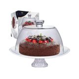 Boleira White Com Tampa E Pé Opaline Em Vidro Ø25cm  Ruvolo