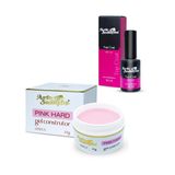 Gel Led Uv Pink Hard 24g + Top Coat Alto Brilho Unhas 10ml